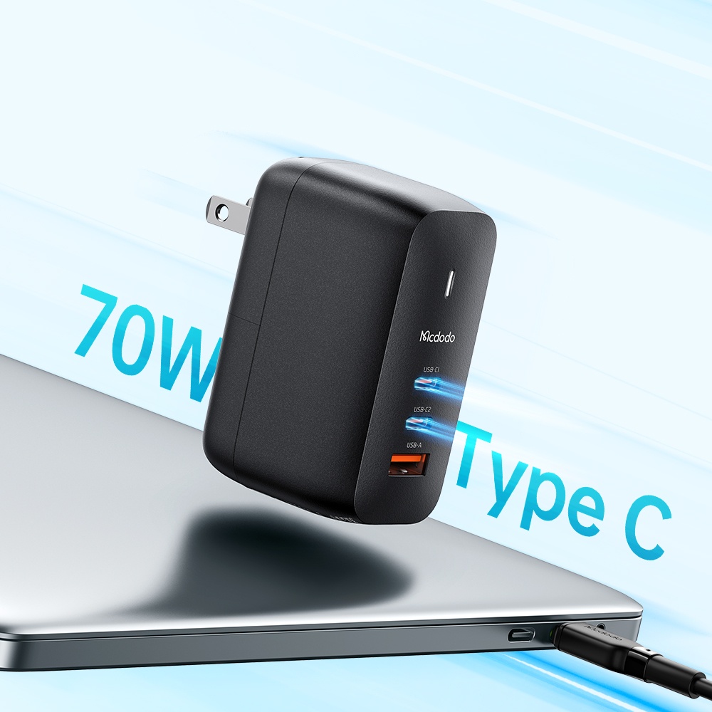 MCDODO CH-8442 70w GaN 3.0 Dual Type-c + USB Universal Seyahat Şarj Seti - Görsel 3