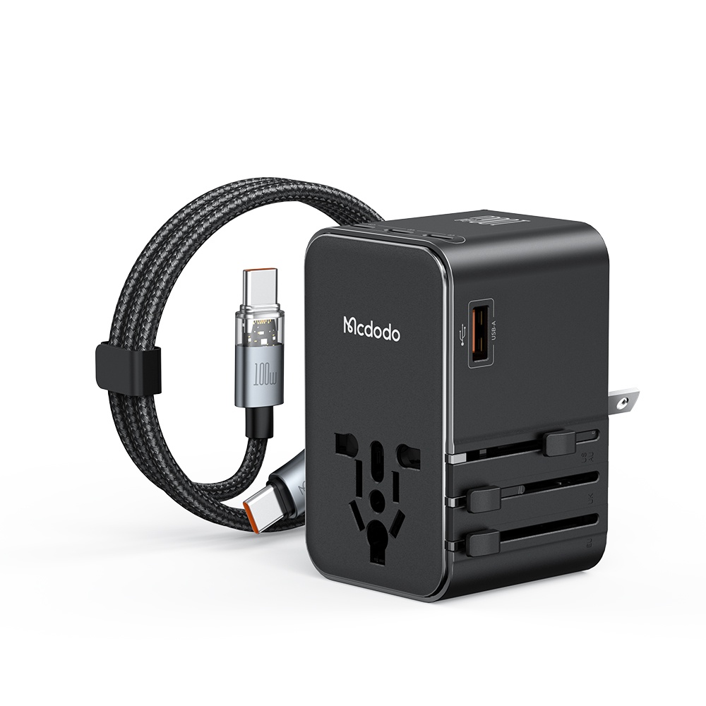 MCDODO CP-6140 100w 3c1a Universal Seyahat Adaptörü Type-c To Type-c Kablolu - Görsel 7