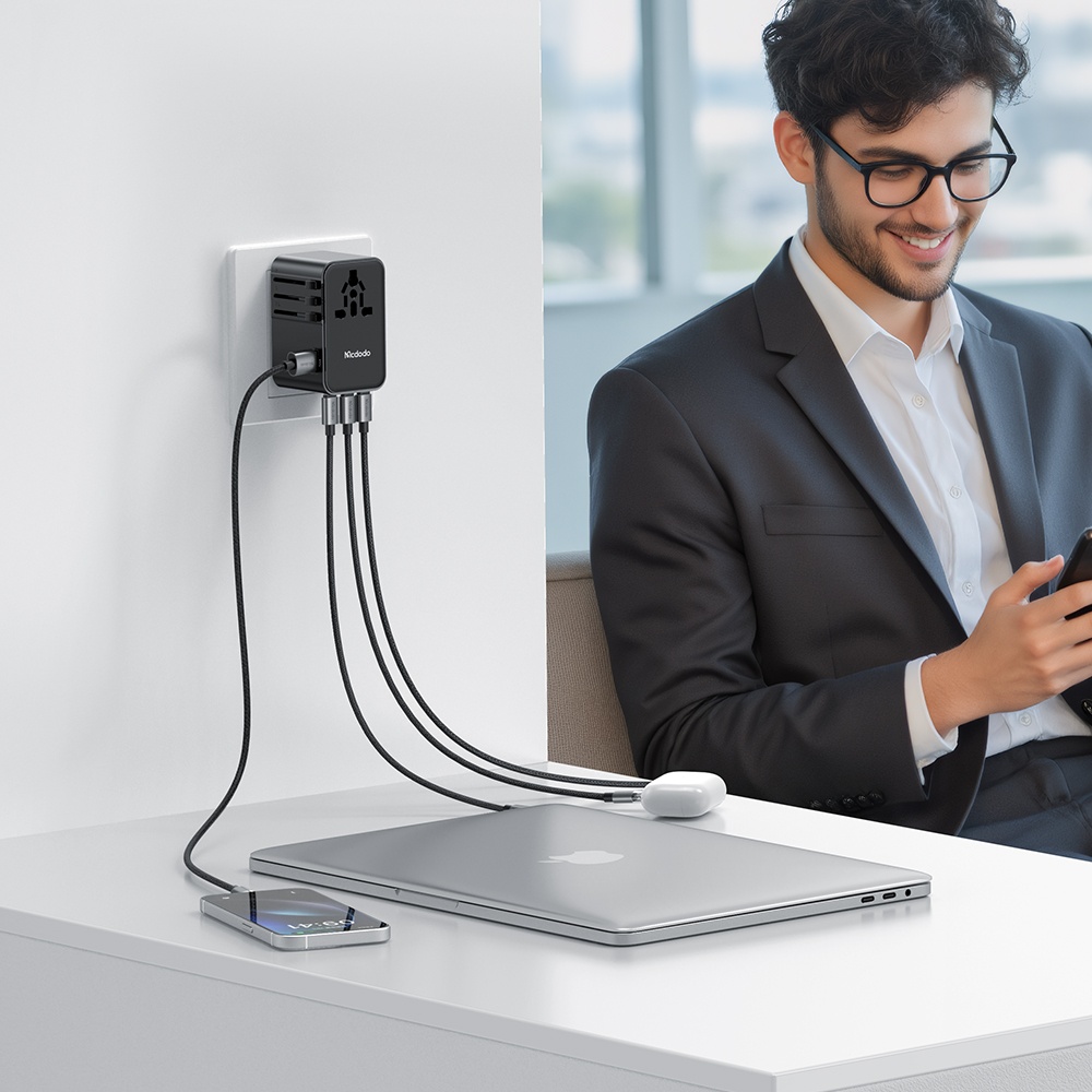 MCDODO CP-6140 100w 3c1a Universal Seyahat Adaptörü Type-c To Type-c Kablolu - Görsel 5