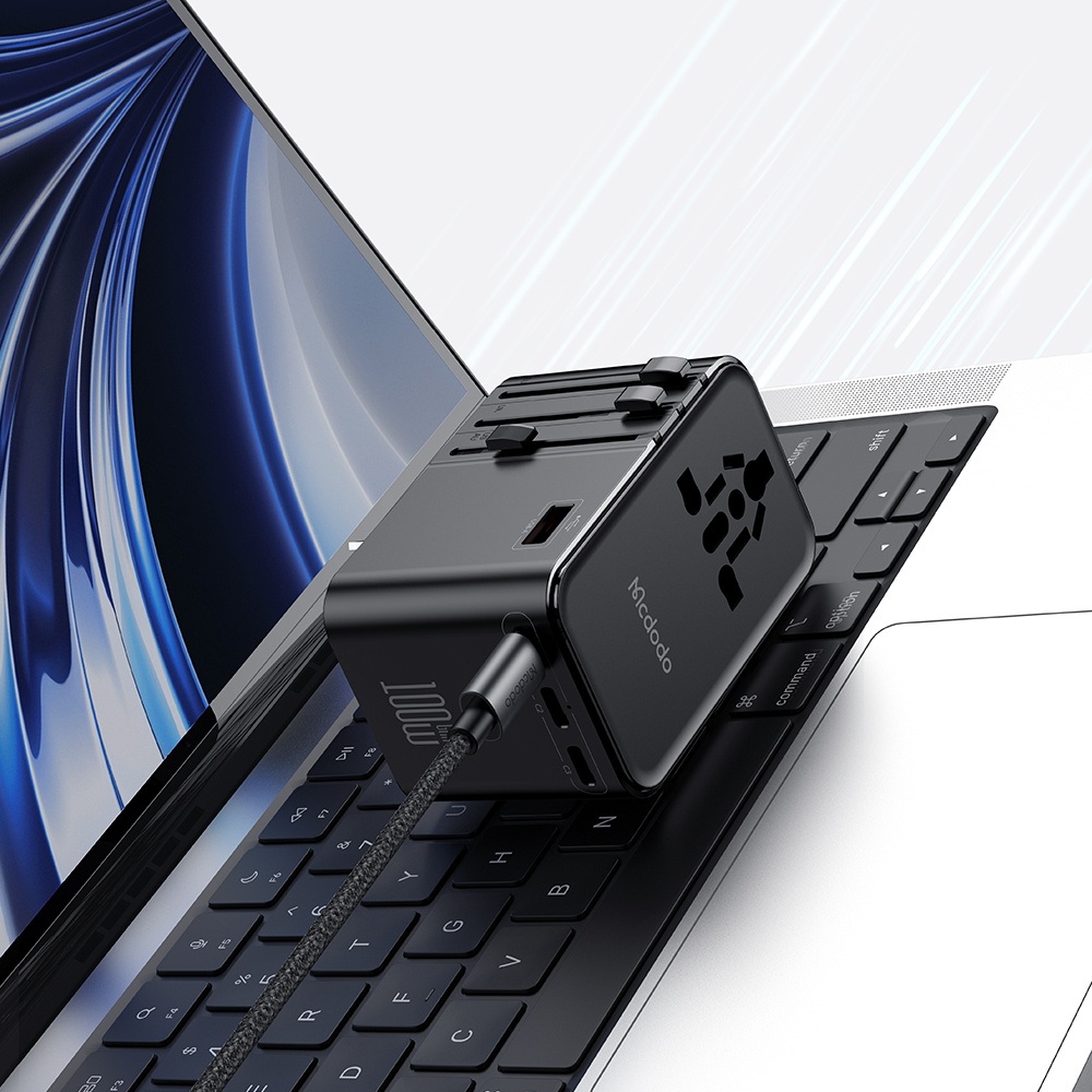 MCDODO CP-6140 100w 3c1a Universal Seyahat Adaptörü Type-c To Type-c Kablolu - Görsel 4