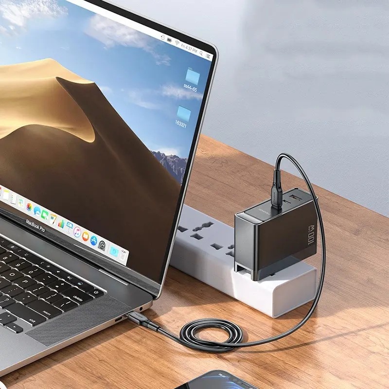 MCDODO CH-8101 100w GaN Serisi 3 Port Başlıklı 1xusb 2xtype-c Girişli Universal Şarj Adaptörü- Siyah - Görsel 6