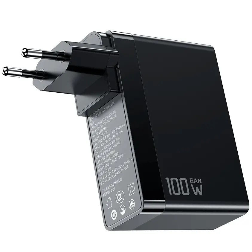 MCDODO CH-8101 100w GaN Serisi 3 Port Başlıklı 1xusb 2xtype-c Girişli Universal Şarj Adaptörü- Siyah - Görsel 2