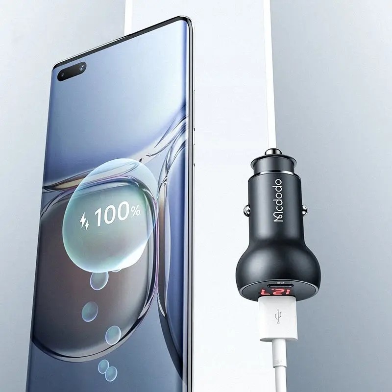 MCDODO CC-7030 45w 1xtype-c 1xusb Girişli Dijital Göstergeli Araç Çakmak Şarjı - Siyah - Görsel 7