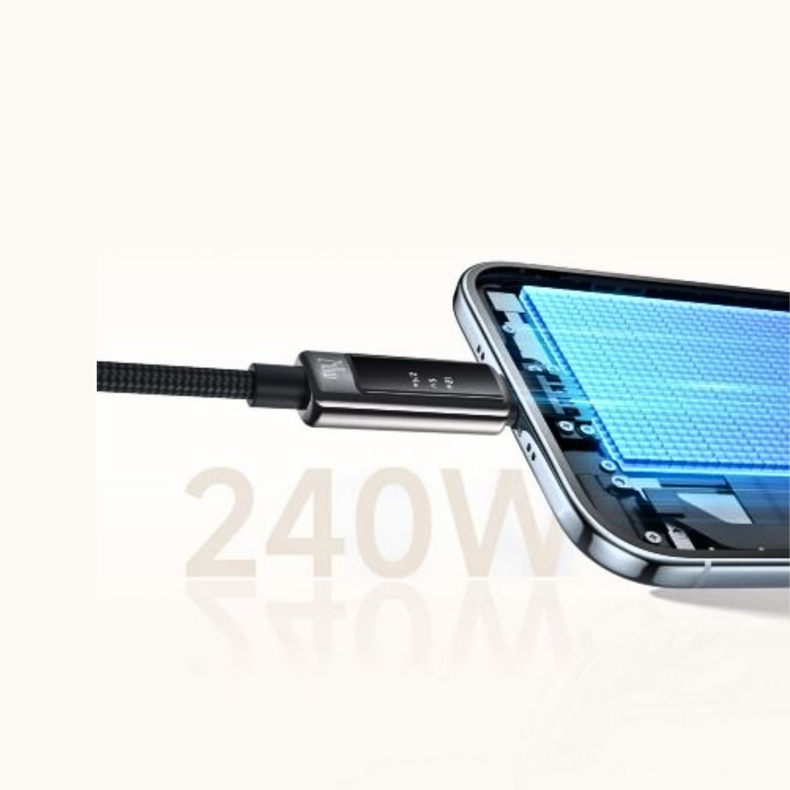 MCDODO CA-8900 240W Type-C to Type-C  OLED Ekranlı Şarj Kablosu 1.2m - Görsel 2